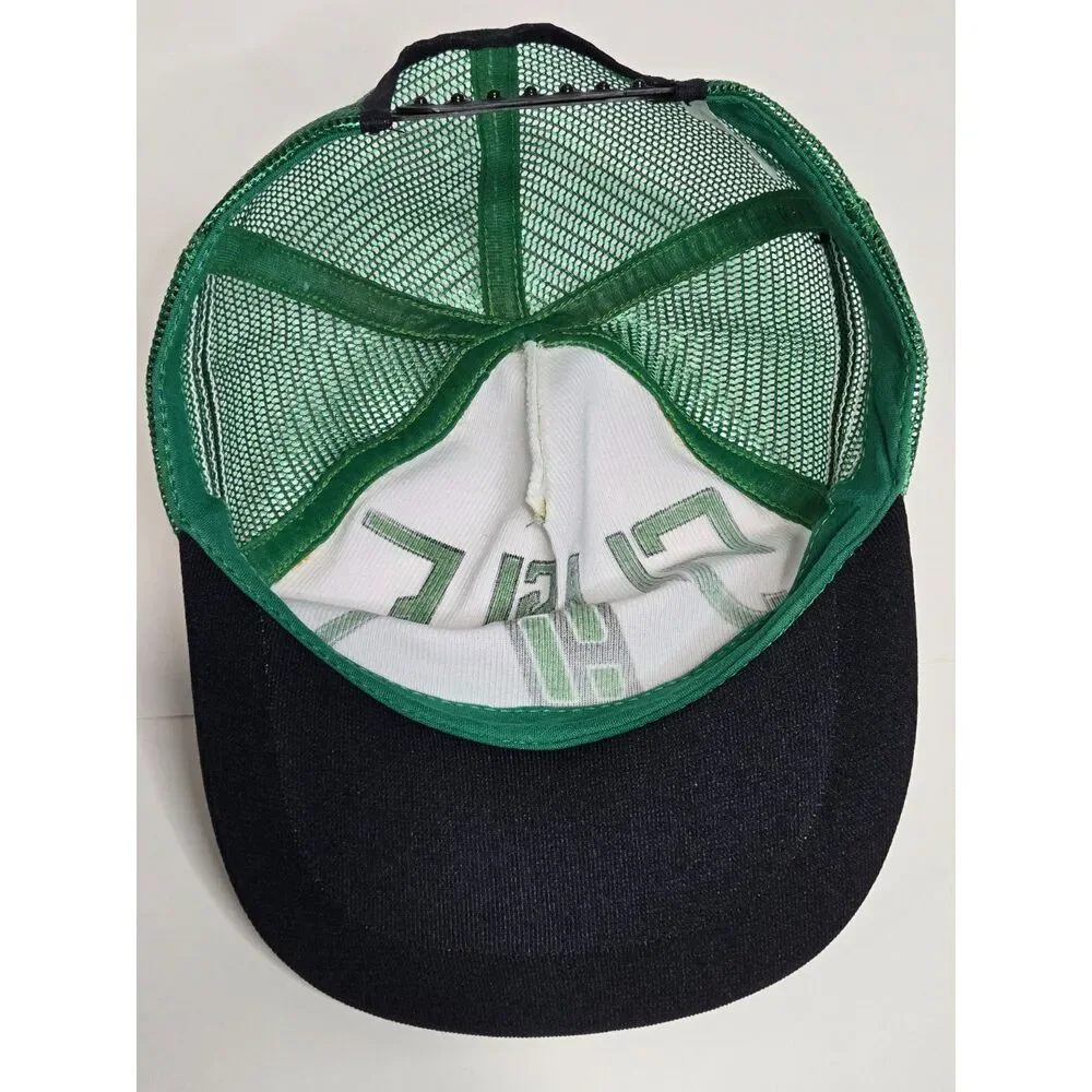 Vintage 80s Slagle Mechanical Contractors Trucker Hat | Green / White Snapback